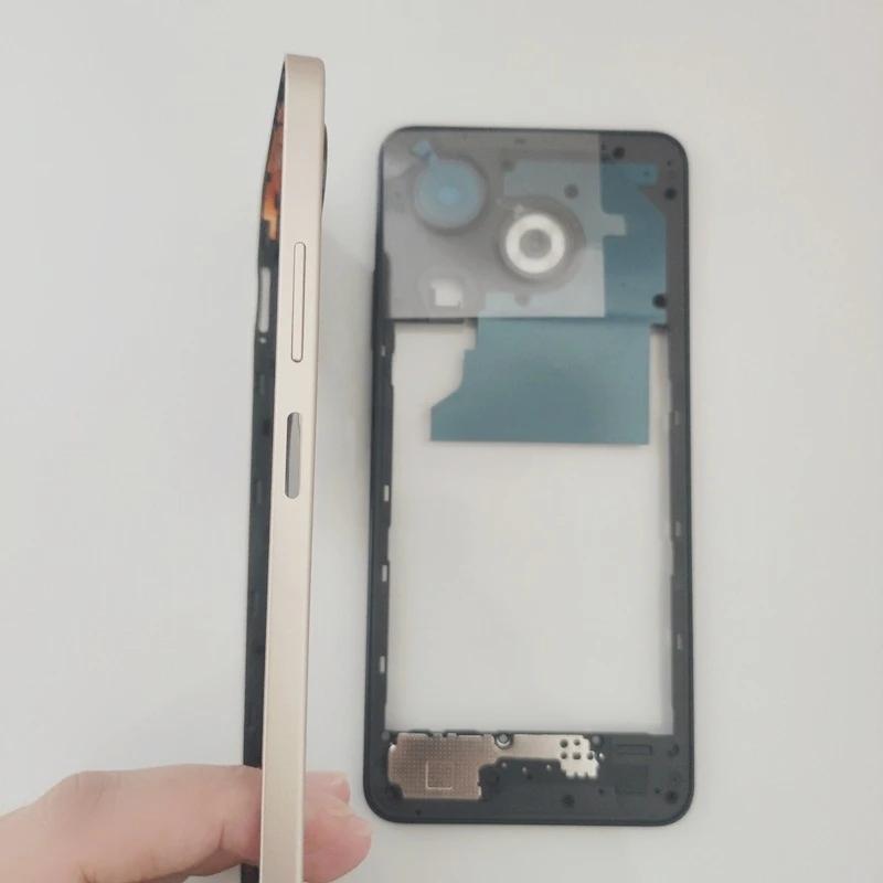 Novaphopat For Infinix Smart 8 X6525 Middle Frame Housing Middle Bezel Plate With Side Volume Key Button