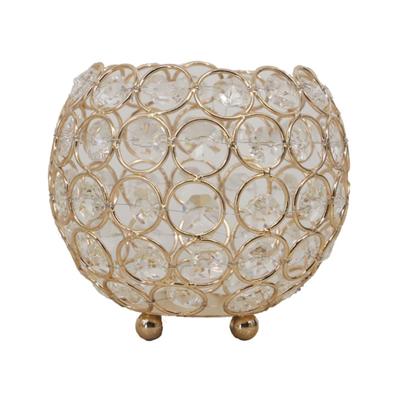 Portavelas decorativo, contenedor de velas, diamantes de imitación con incrustaciones bellamente encantadoras, suministros para el hogar