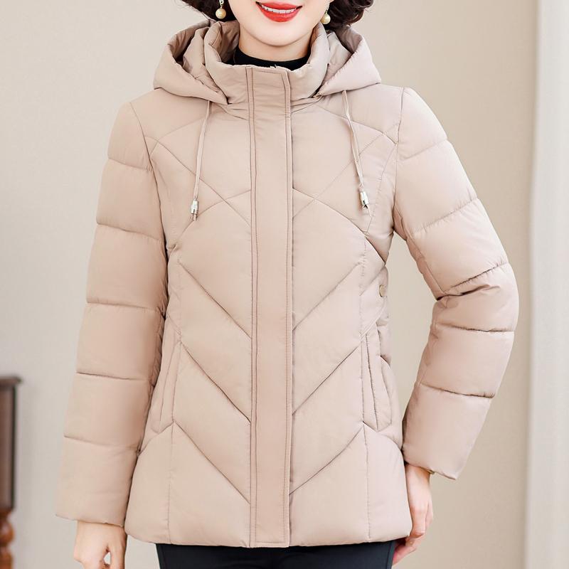 

Большие размеры XL-6XL, женские короткие парки среднего возраста, зимняя верхняя одежда с капюшоном, элегантные свободные, новые пальто, толстые теплые женские куртки 6XL