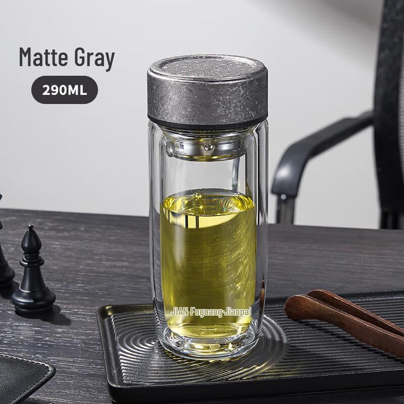 FUGUANG Double-Layer Egg-Shaped Glass Tea Mug