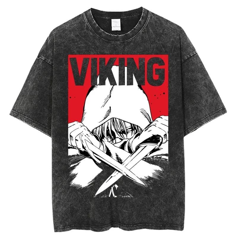 

VINLAND SAGA Unisexga T Shirt For Unisex Women Tshirt Washed Cotton Oversized Yk Tshirt Clothing Short Sleeve ONeck Tee Streetwear 2XL