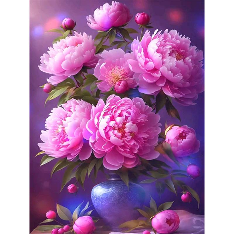 DIY Diamond Painting Beautiful Flowers Cross Stitch Kit Mosaic Art Diamond Painting Full Circle Diamond Home Decoration