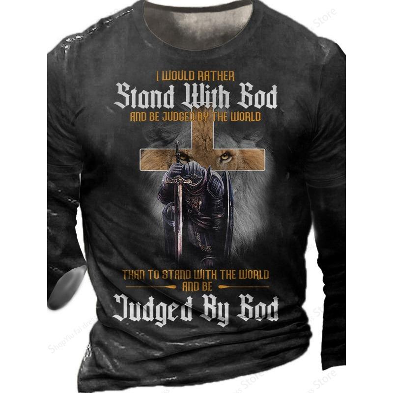 Vintage Men's Long Sleeve T-shirt 3d Letter Print Graphic T Shirts Men Fashion Tops Tees Outdoor Sports Tops
