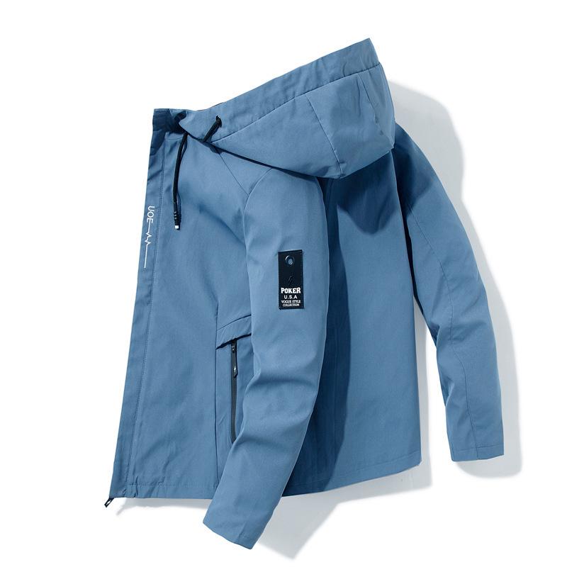 Men's Trendy Windproof Hooded Jacket for Autumn/Winter Outdoor Sports