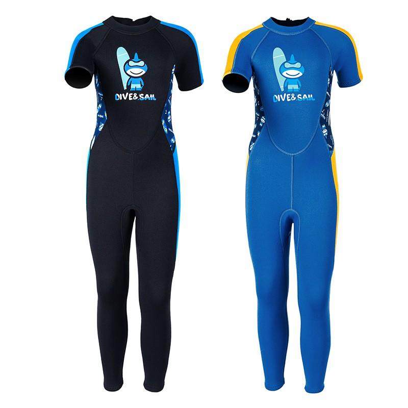 Kids 2.5mm Short Sleeve Full Wetsuit Snorkeling Swimming Surfing Warm Water Activities