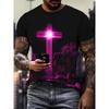 Plus Size Men's T-Shirt Jesus Graphic T Shirts O-Neck Cross Print T-Shirt for Men Short Sleeve Summer Tee Shirt Men Street Wear