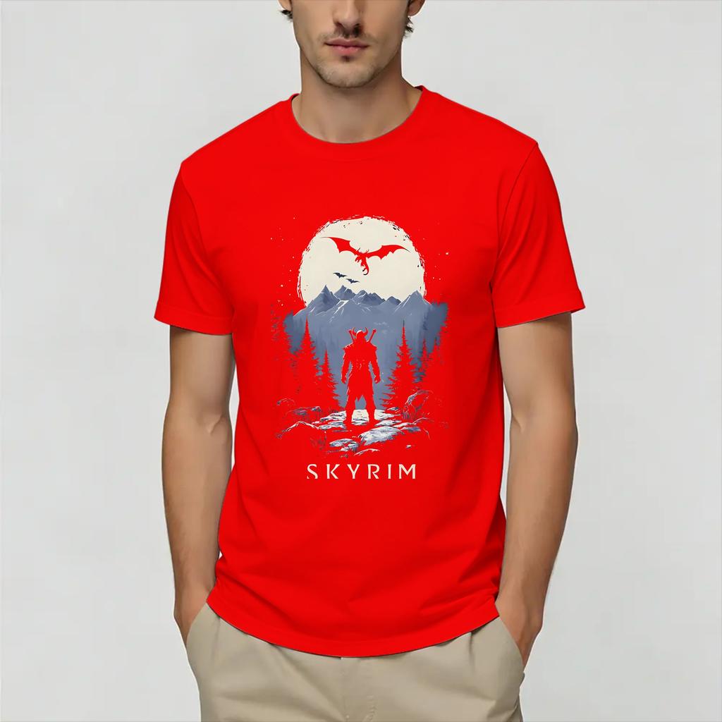 Humor Skyrim You are Finally Awake TShirts for Unisex Crewneck Pure Cotton T Shirts Short Sleeve Tees Summer Clothing