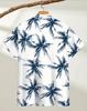 Emptio Regular Short Business Dress Office Cool Feeling Aloha-Style Shirt, Beach, Collared, Refreshing, Outdoor, All-Over Print, Collar, Sleeve,