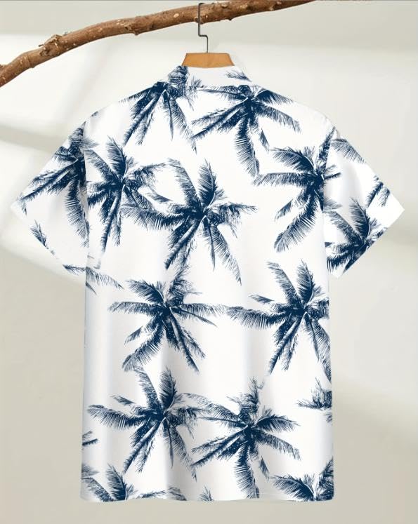 Emptio Regular Short Business Dress Office Cool Feeling Aloha-Style Shirt, Beach, Collared, Refreshing, Outdoor, All-Over Print, Collar, Sleeve,