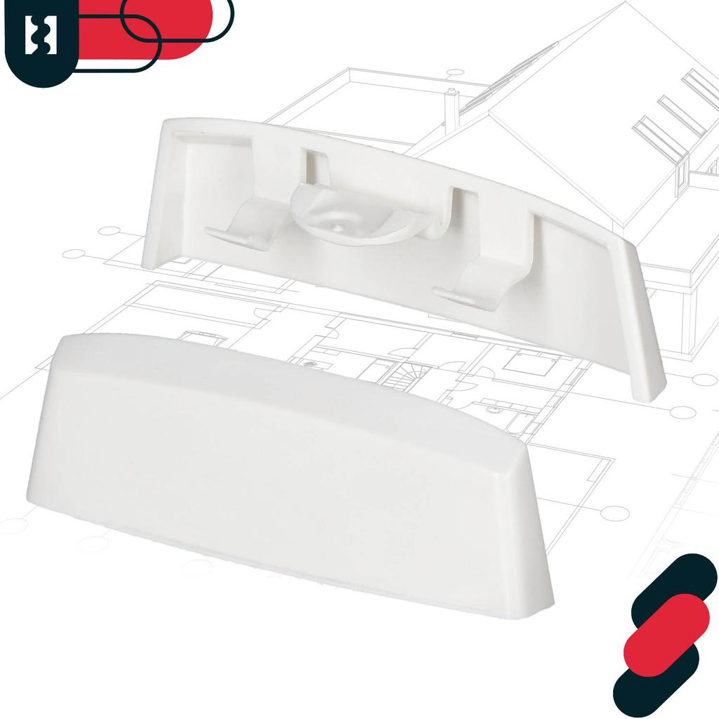 Drainage Cap For Pvc Windows, White Cover, 36 Mm, Set Of 50