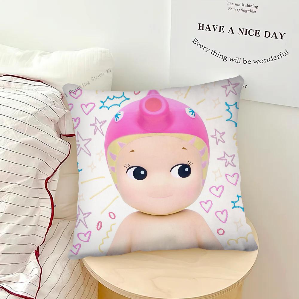 Niedliche Puppe Cartoon Sonnys Angels Kissenbezug Mode Quadratischer Kissenbezug Schlafzimmer Sofa Zimmer Ins Dekoration Freizeit Kissenbezug