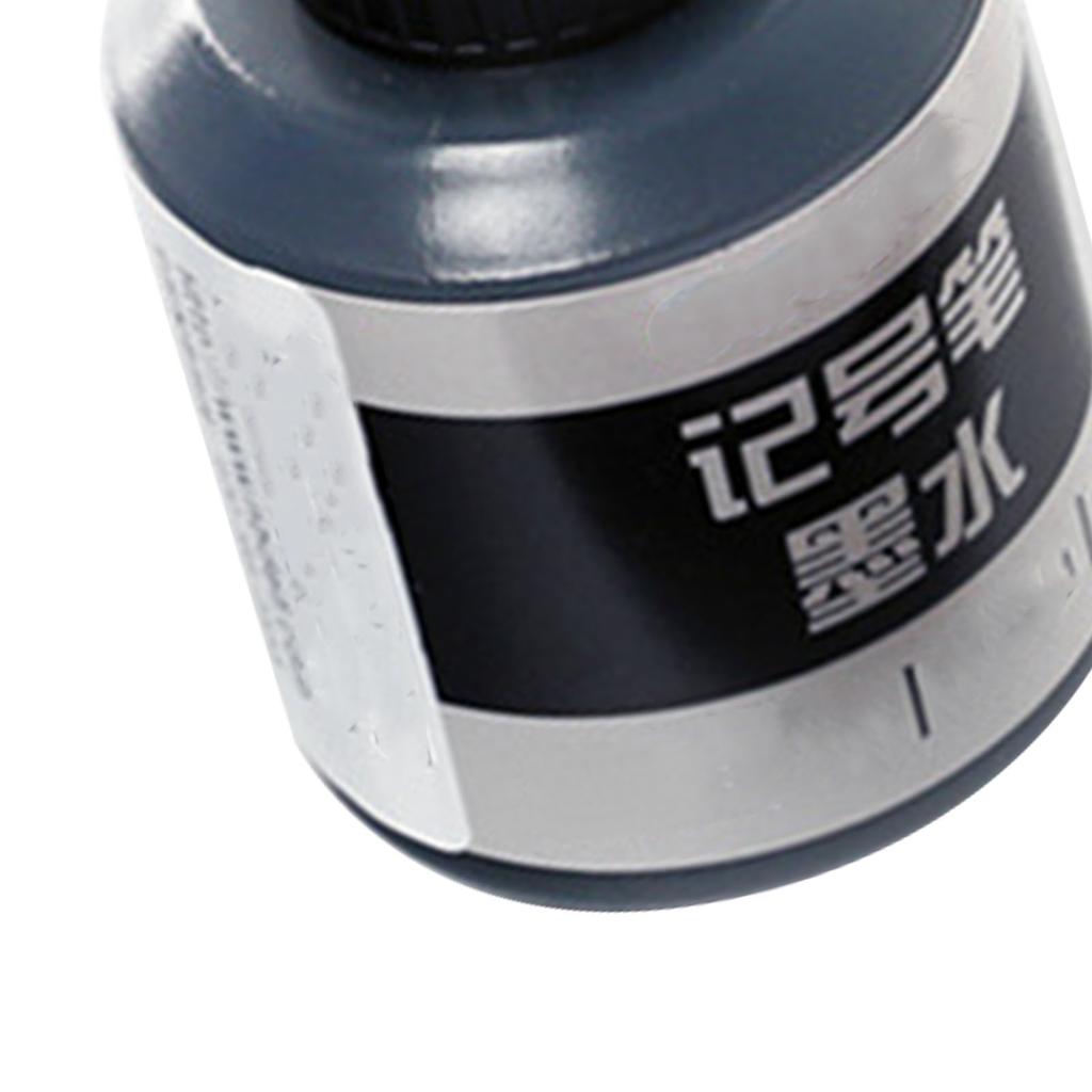 Marker Ink Waterproof Fade Resistant Quick Refilling Oil Marker Refill Ink with Drop Dispensing System 12ml Black