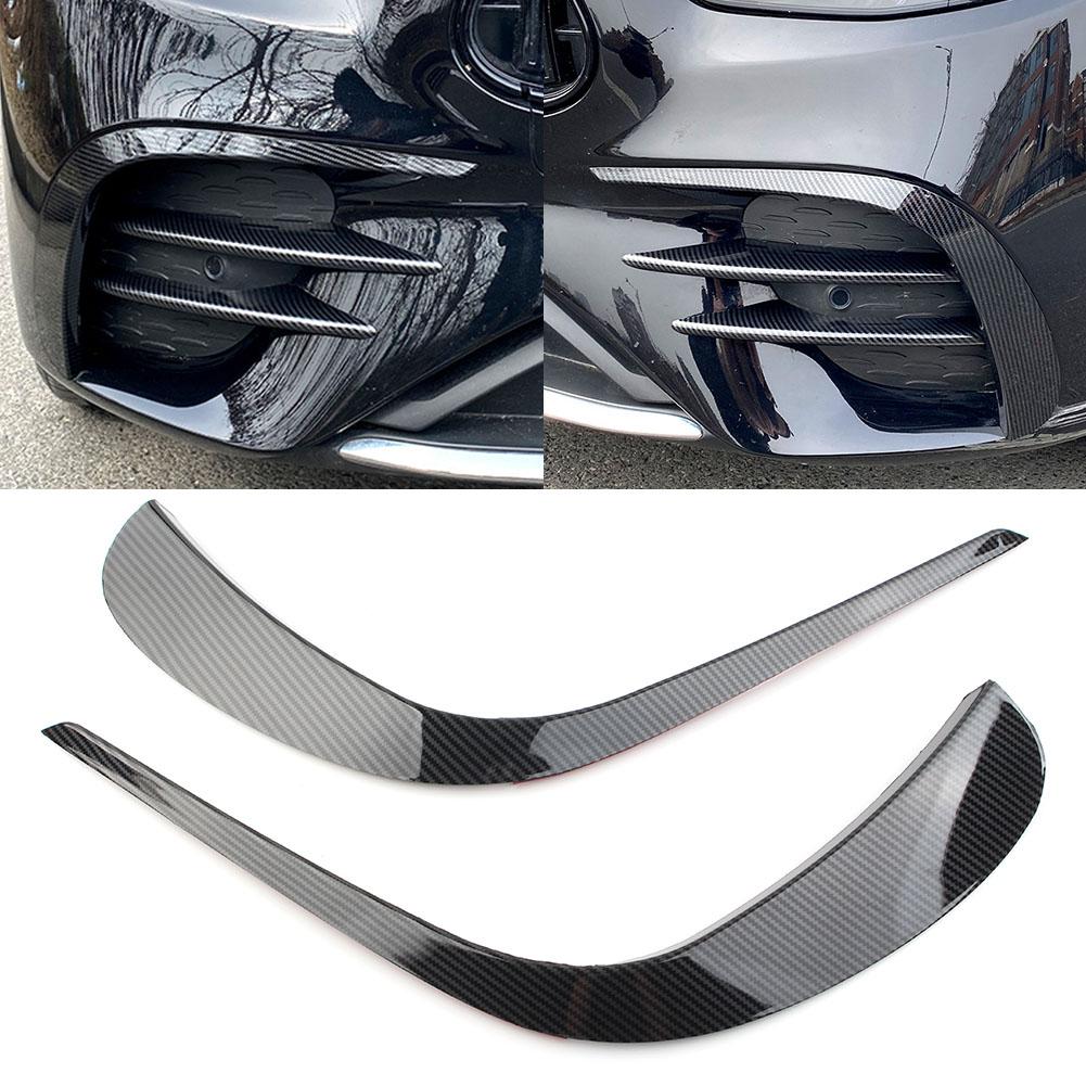 2pcs Car Front Bumper Lip Splitter Spoiler Decoration Trim Cover For Mercedes Benz E-Class W213 E260 E300 E53