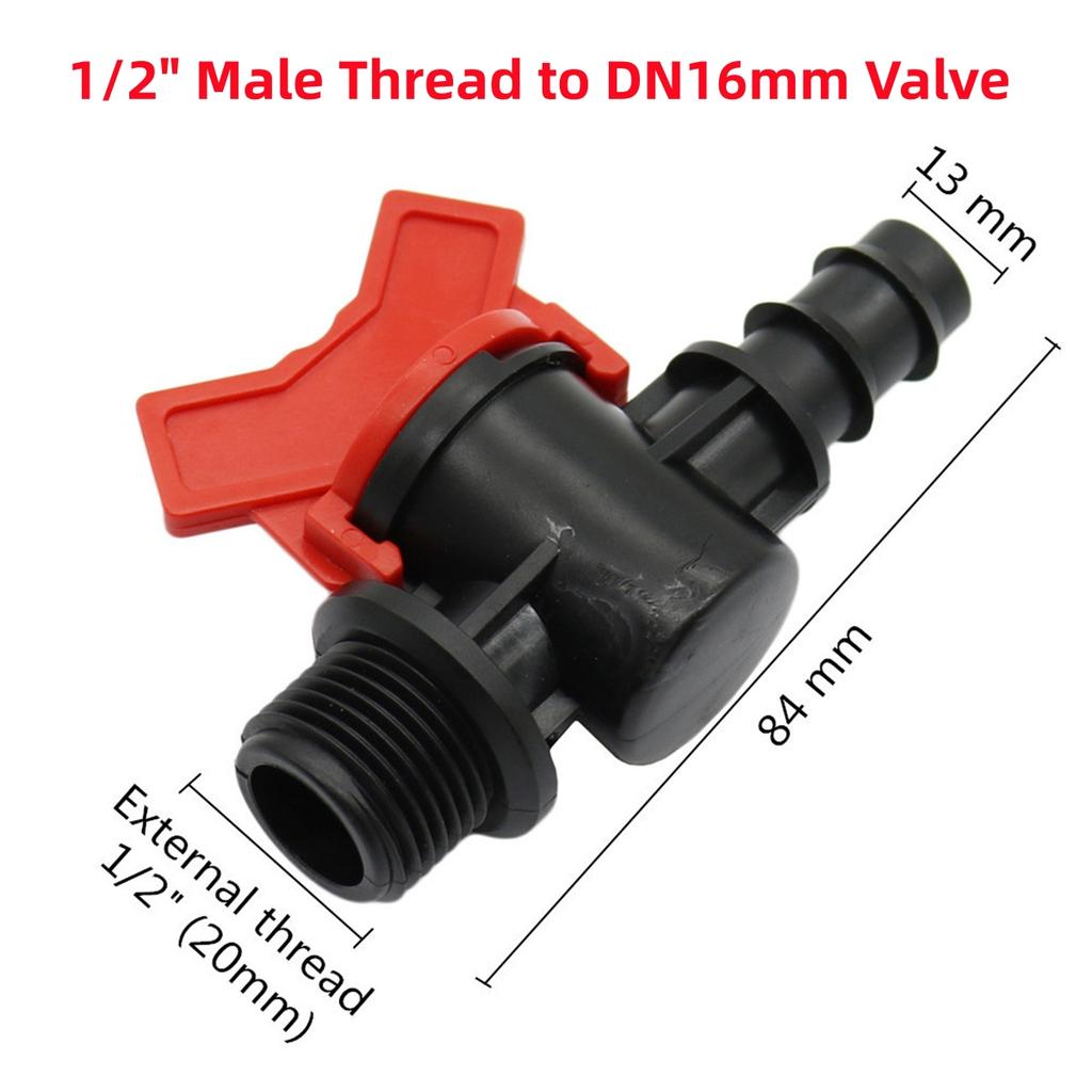 16mm Shut-off Valve Connectors Garden Greenhouse Farmland Drip Irrigation Aquarium Fish Tank Drainage Pipe Ball Valve 5/10Pcs