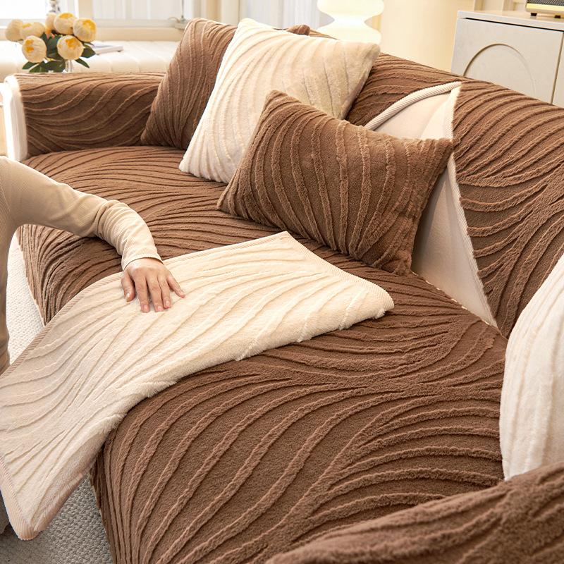 Special Rabbit Plush Sofa Cushion, Warm Seat Cushion In Autumn And Winter, Non-Slip Sofa Cover, New Cover, Anti-Scratch