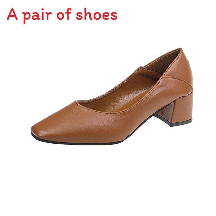 High Heel Shoes For Women With Square Toe And Chunky Heel For Office Wear