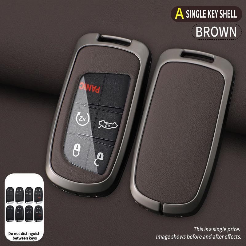 

Metal Leather Car Key Cover Case Fob For Jeep Renegade Compass Grand Cherokee For Chrysler 300C Wrangler Dodge Car Accessaries