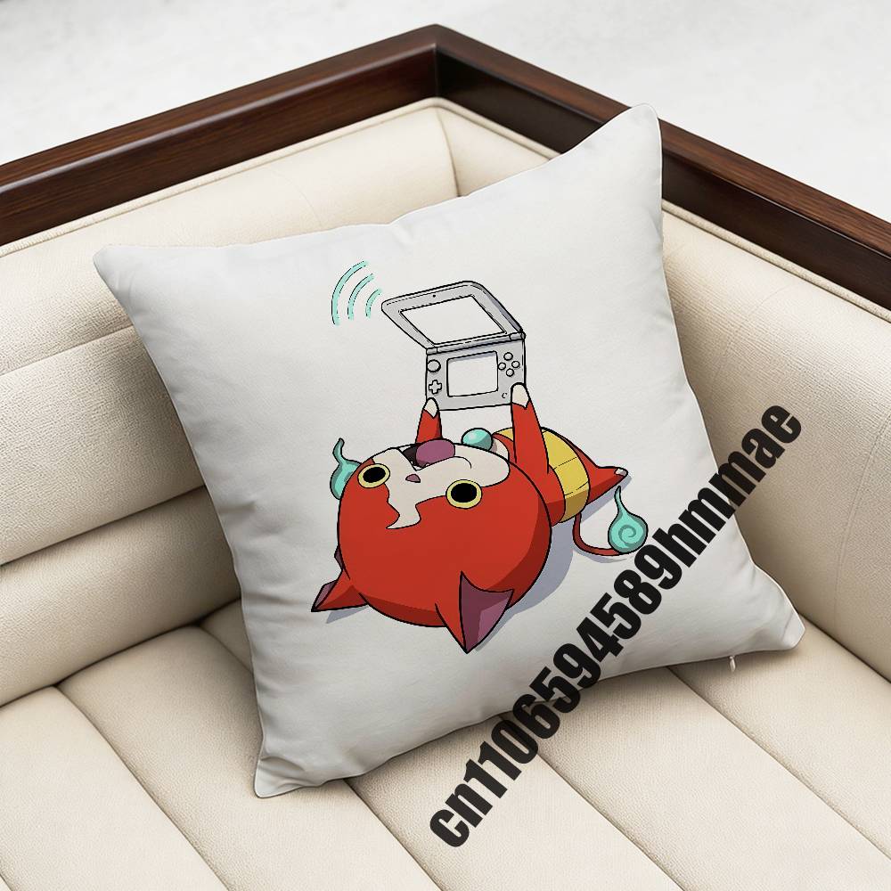 For Cute Cartoon J-Jibanyan Throw Pillow Case Sham 45X45Cm 40X40Cm Square Car Pillowcase Pad Cushion Cover