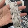 1String, Elegant Natural Shell Mother of Pearl Beads, Boho Handmade Rice Beads, Luxury White Loose Spacer Beads, 2-3mm, for DIY Jewelry Making, 36cm