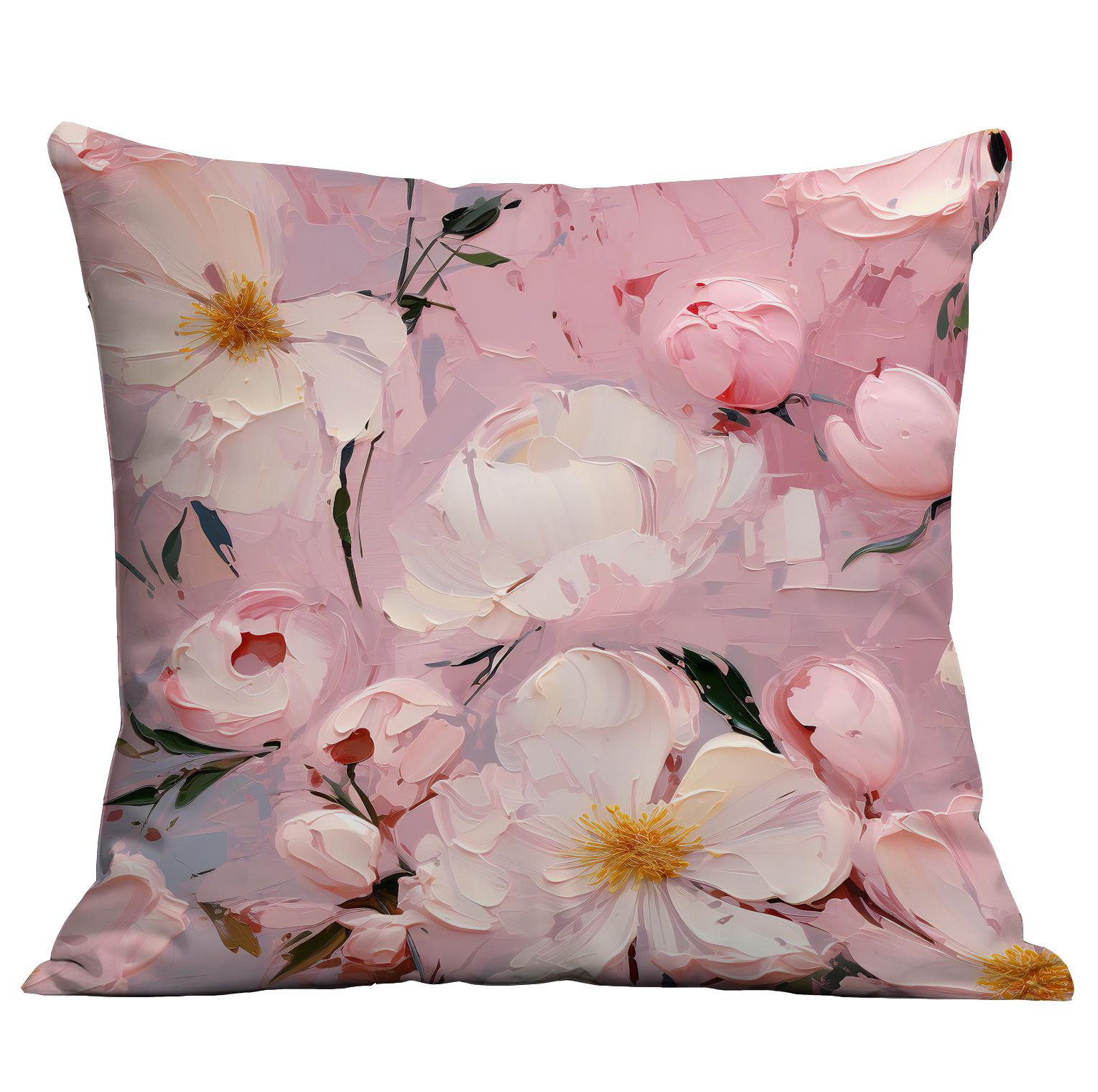 

Новая 3D Трехмерная Наволочка в стиле масляной живописи с цветами Креативная Наволочка для диванной подушки для дома, гостиной 45 * 45Cm