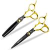 6.0 Inch Semi-Golden Handle, Bearing Hair Scissors, Hair Scissors, Flat Scissors, Bangs, Scissors, Thin Scissors