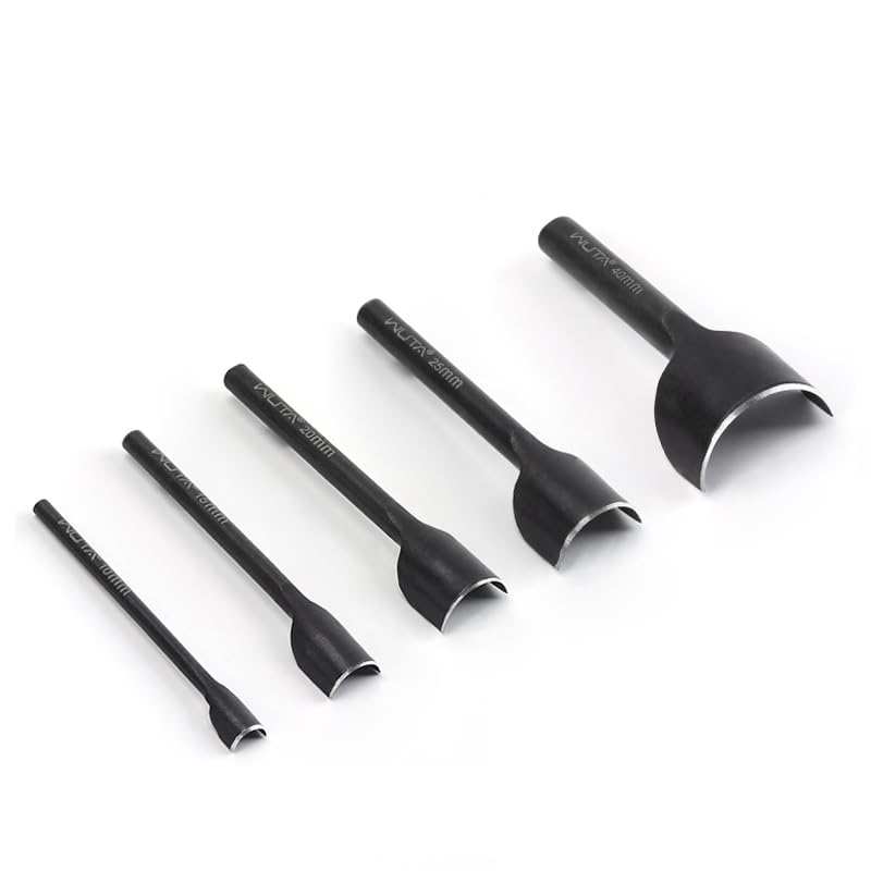 

WUTA Набор из 5 полукруглых пробойников, концевой пробойник для кожи, стальной ремень полумесяцем (10+15+20+25+40мм)