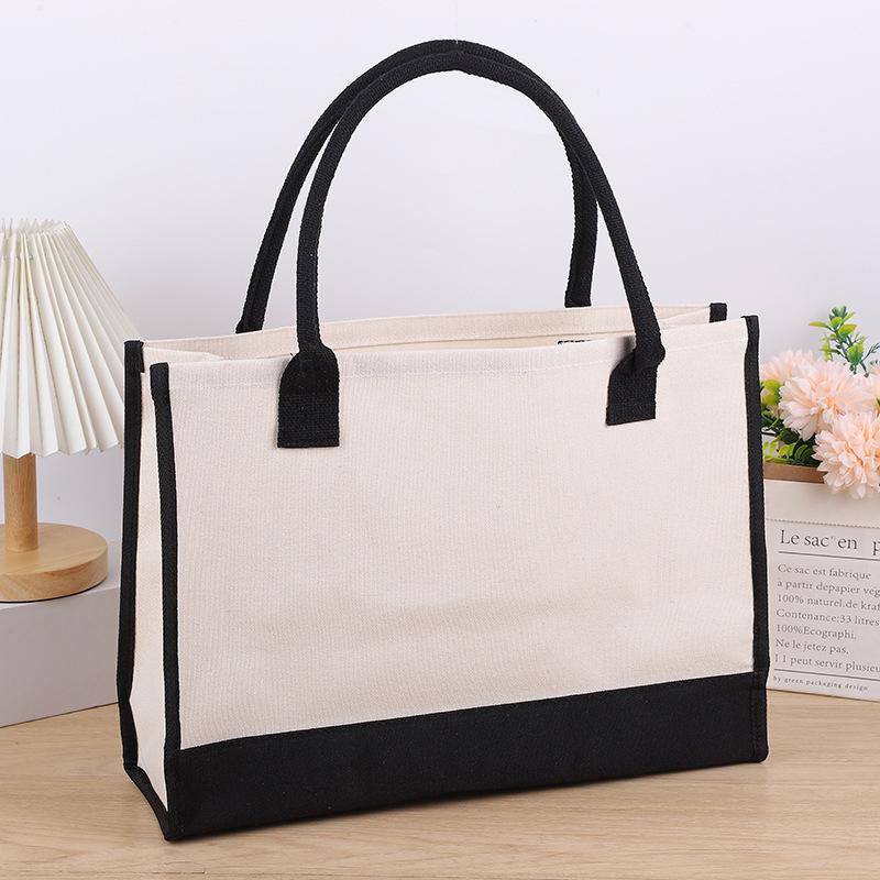 Custom Lace Initial Canvas Tote Bag