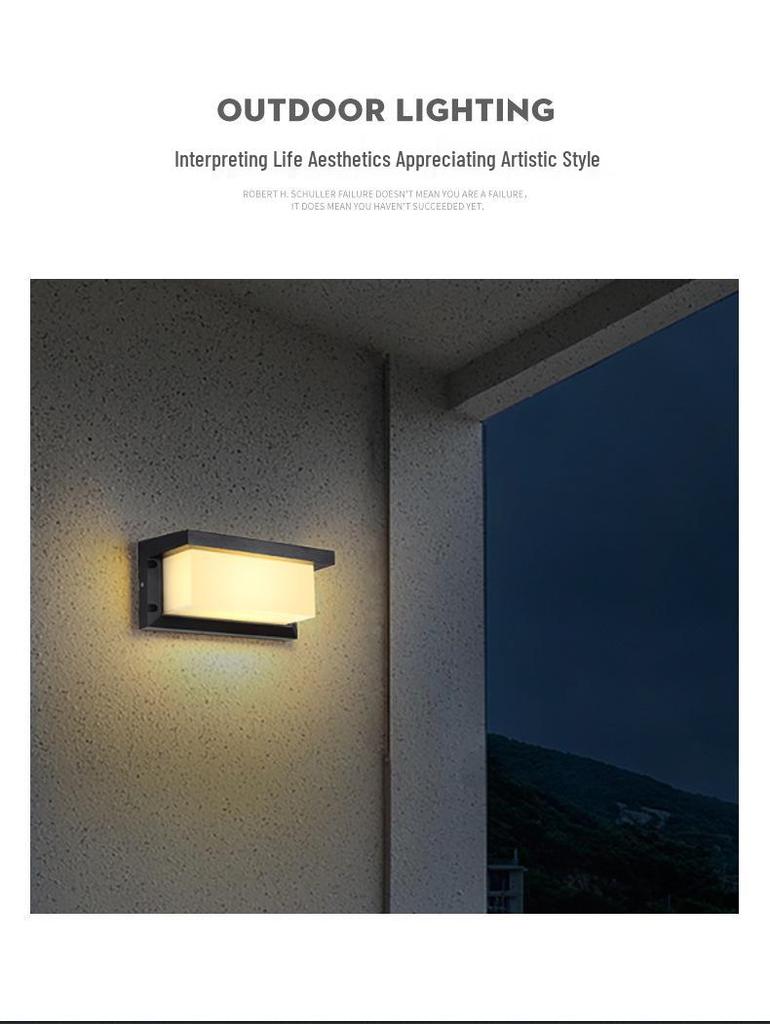 Simple Modern Waterproof LED Outdoor Wall Lamp for Garden, Balcony, and Terrace with Sensor and Moisture-Proof Features.