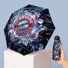 Bayern Munich Pattern Printed Mini 5 Folds 8 Ribs Compact Umbrella Windproof Waterproof Lightweight Portable Folding