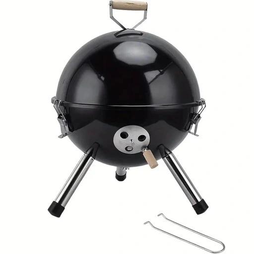 Grill Kopułowy Ogrodowy Zamykany Gril Z Pokrywką Węglowy Brykiet Okrągły