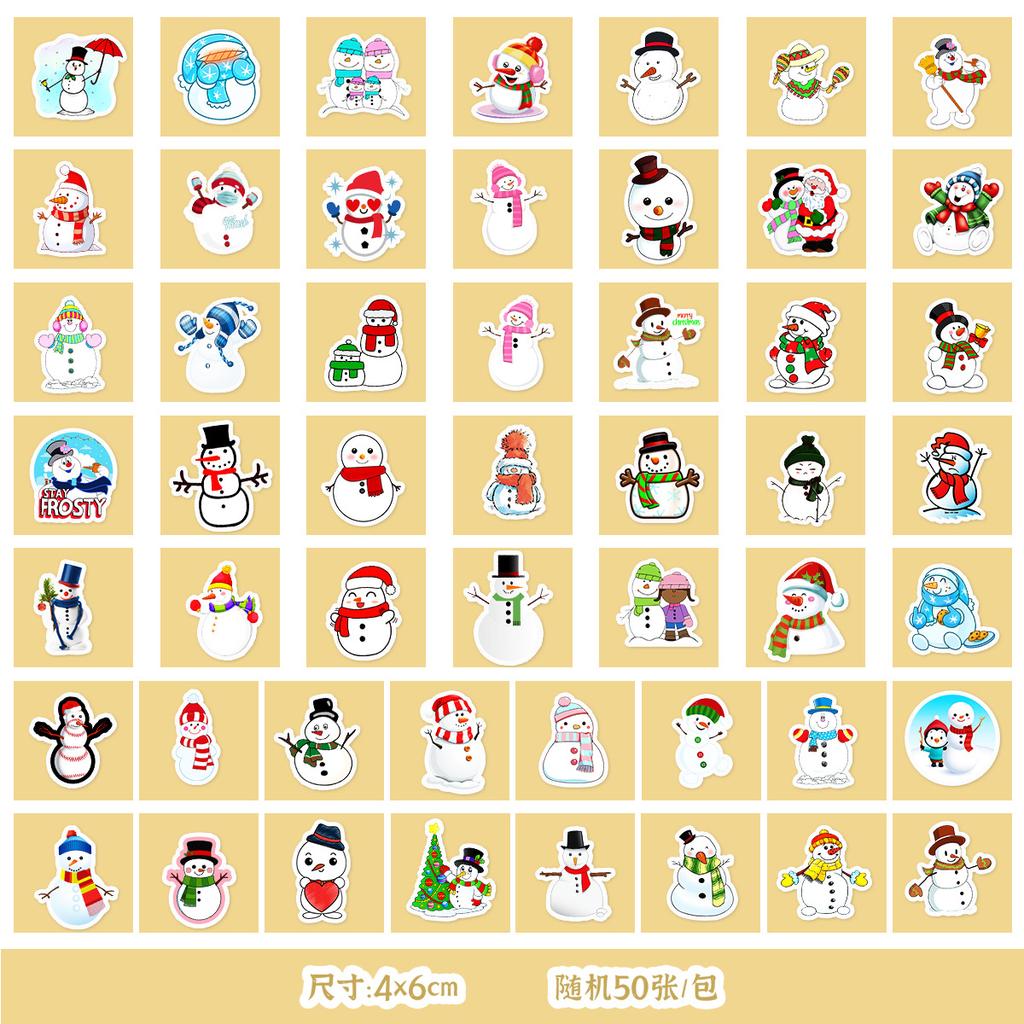 50/100 Nordic Style Christmas Graffiti Stickers Mobile Guitar Decoration Waterproof Stickers DIY Hand Account Stickers