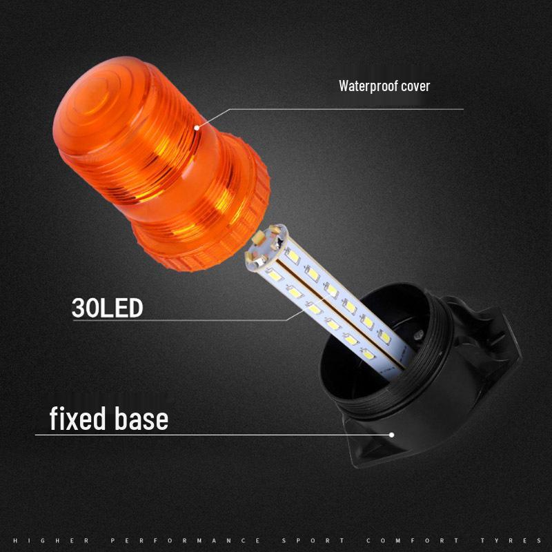 Forklift & Vehicle LED Warning Strobe Light, Yellow, 9-90V, for School Buses & Engineering Vehicles