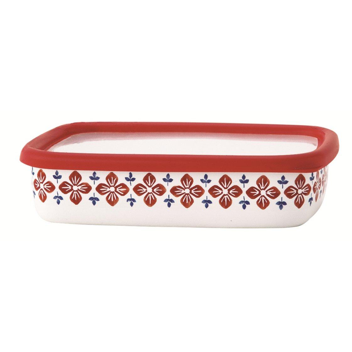 Fuji Kukka Shallow Square Container M Red Horō CU-M R