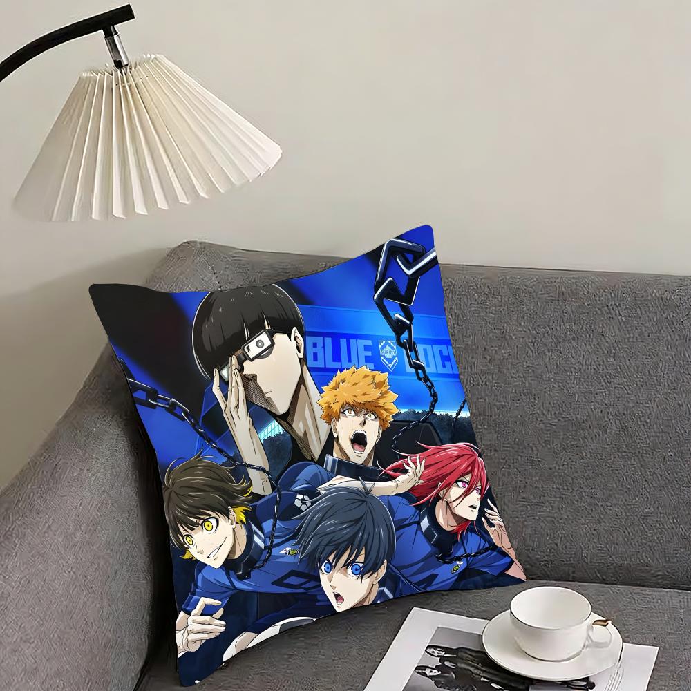 

BBlue LockK Anime Cushion Cover Pillowcase Ultra Soft Skin Friendly Fabric Cloud Like Comfort Concealed Zipper 30x30cm