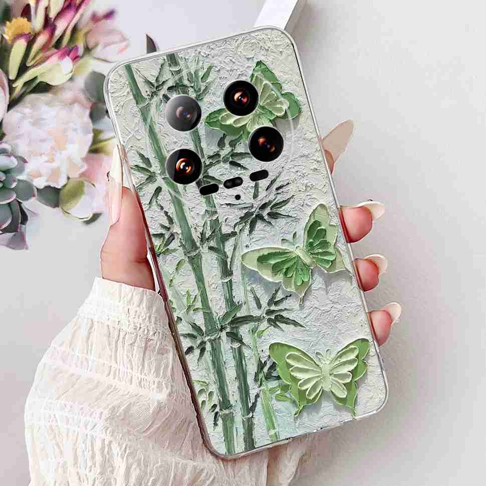 Case For Xiaomi 14 Ultra Butterfly Silicone Soft Phone Cover For Xiaomi Mi 14 Mi14 Ultra Shockproof Back Fundas Xiaomi 14Ultra