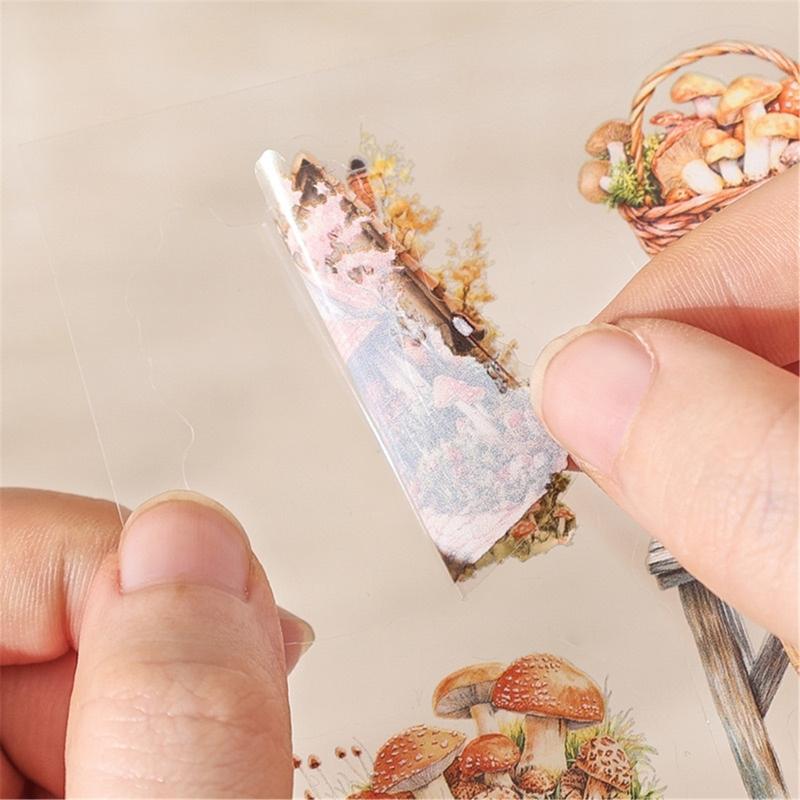 Seasonal Flower PET Sticker Aesthetic Sticker for Scrapbooking Notebook Journal Water Bottle Laptop Skateboard Packaging