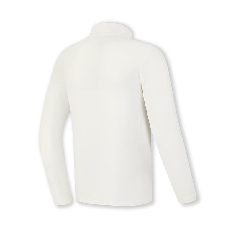 Fila Fleece Half-Zip Knit Long Sleeve T-Shirt Men Tops Snow-White A11M517202FWT