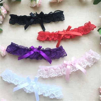 Women Bridal Elastic Lace Bowknot Garters Leg Belt Wedding Party Accessories