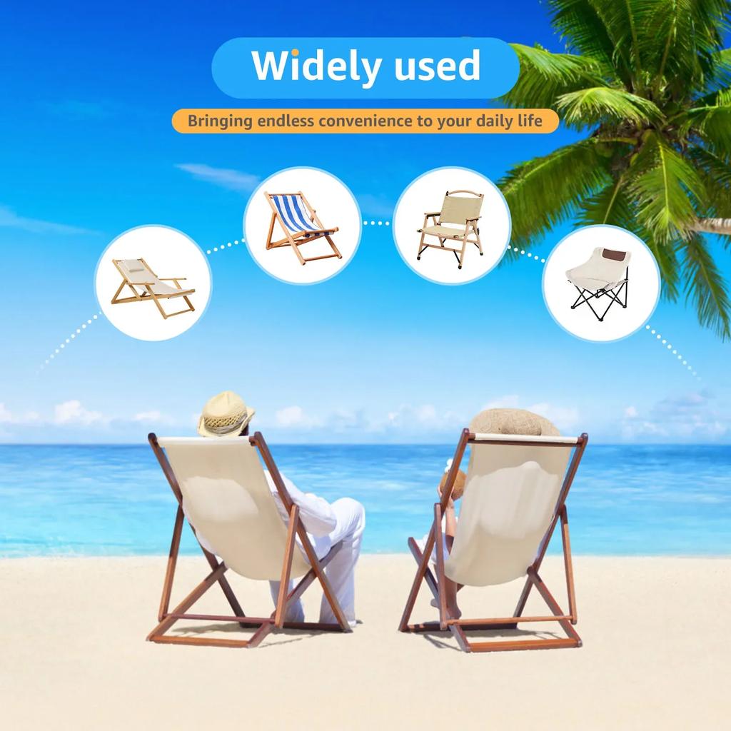 Sling Stoel Vervangende Stof Opvouwbare Strandstoel Vervangend Canvas met Kussen Duurzaam Slijtvast Lounge Stoelen Doek