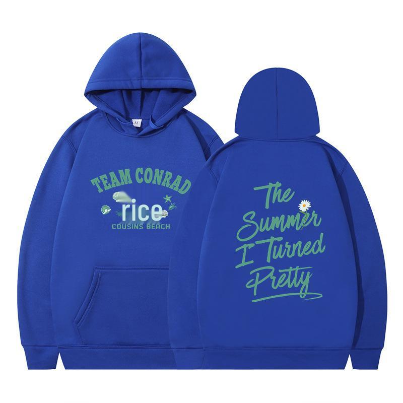 The Summer I Turned Pretty Printed Loose Hooded Sweatshirt XXXL синий