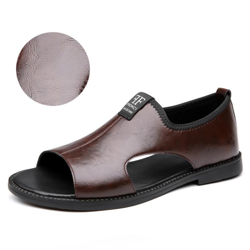 Brand Men's Sandals New Casual Shoes High Quality Soft Sole Men Slippers Outdoor Comfor Beach Shoes Leather Flat Sandals for Men