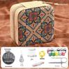 Retro-Style Faux PU Leather Sewing Box with Needle and Thread Set - Portable Household Essential Kit