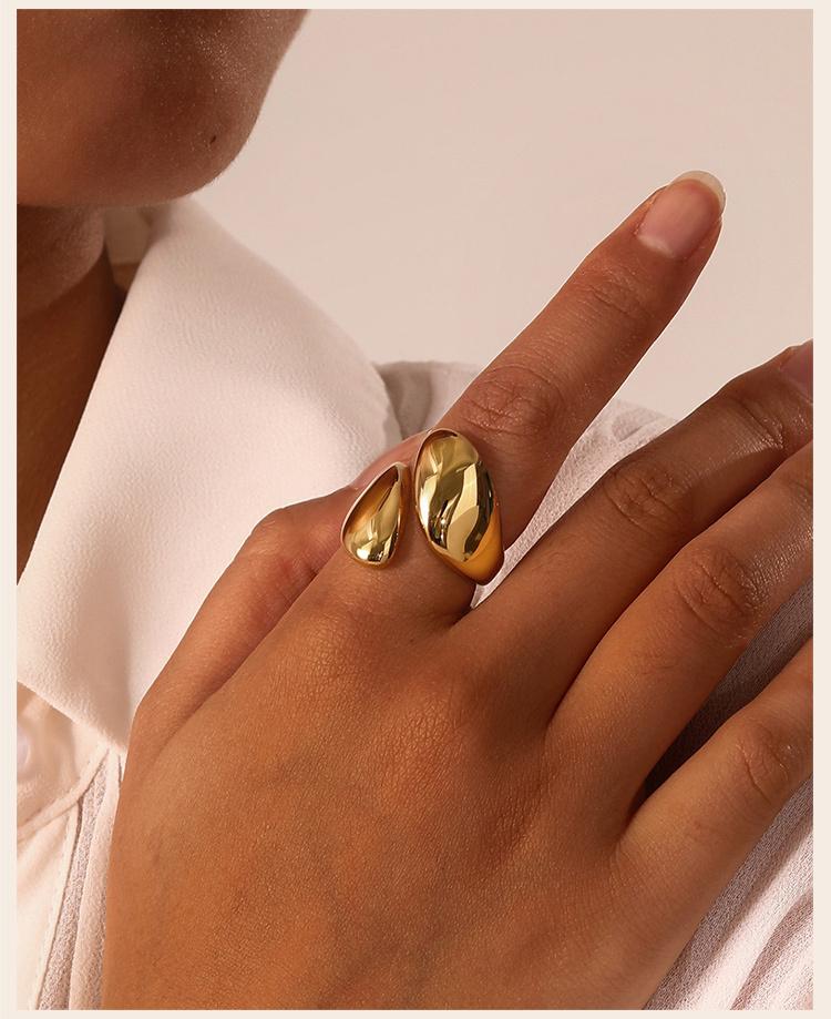 Chunky Open Twist Stackable Rings for Women, Bold Crossover Statement Ring Stainless Steel Jewelry