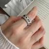 Used S925 Sterling Silver Colored Gem Zircon Ring for Women – Exquisite Light Luxury Adjustable Open Finger Ring