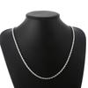 Unisex 4MM Twisted Rope Herringbone Silver Necklace, 16-24 Inches