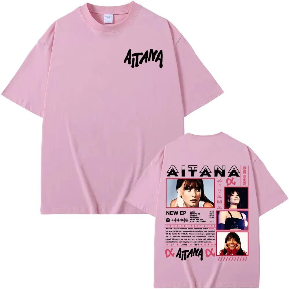 Aitana Cuarto Azul 2026 World Tour Cover TShirt Unisex Harajuku Streetwear Casual Loose Pure Cotton Women And Unisex Tshirts