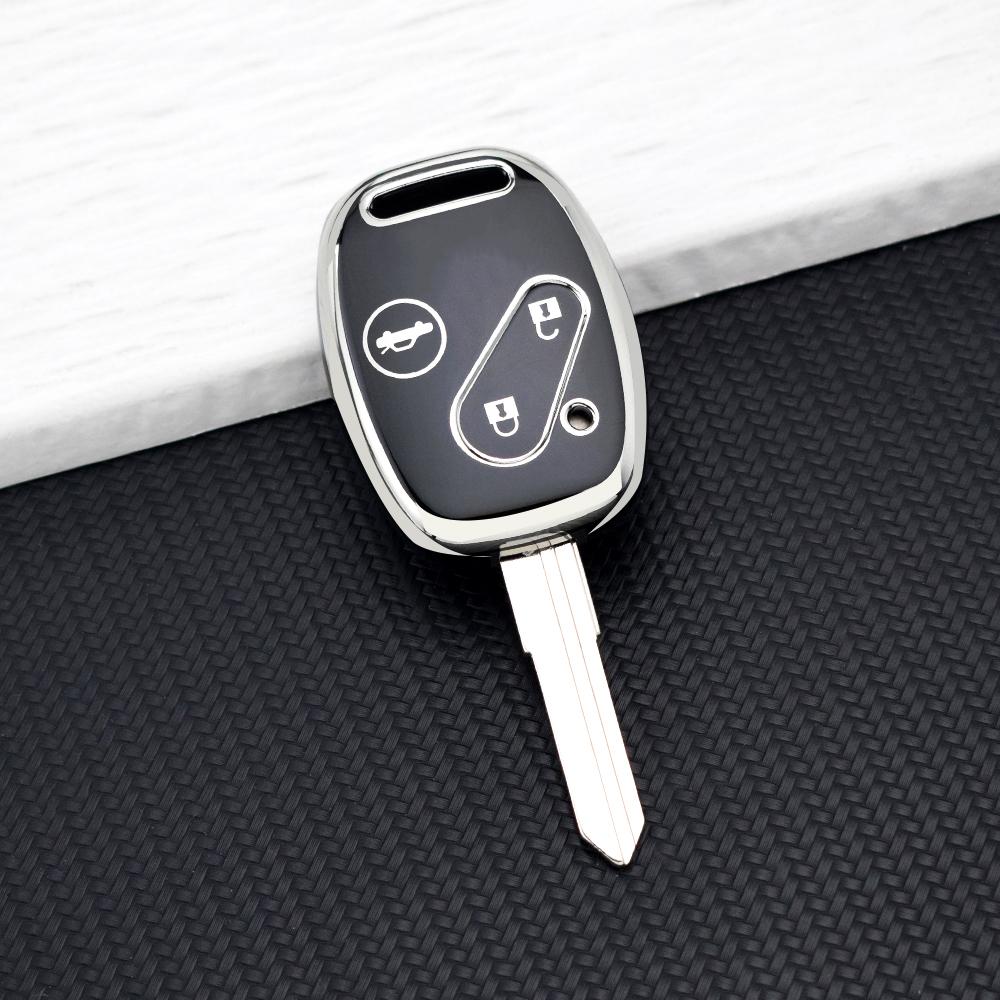 2/3/4 Button TPU Car Key Case Cover for Honda Fit CIVIC JAZZ CR-V Accord Pilot Freed StepWGN Insight Key Shell Bag Key Chain Set
