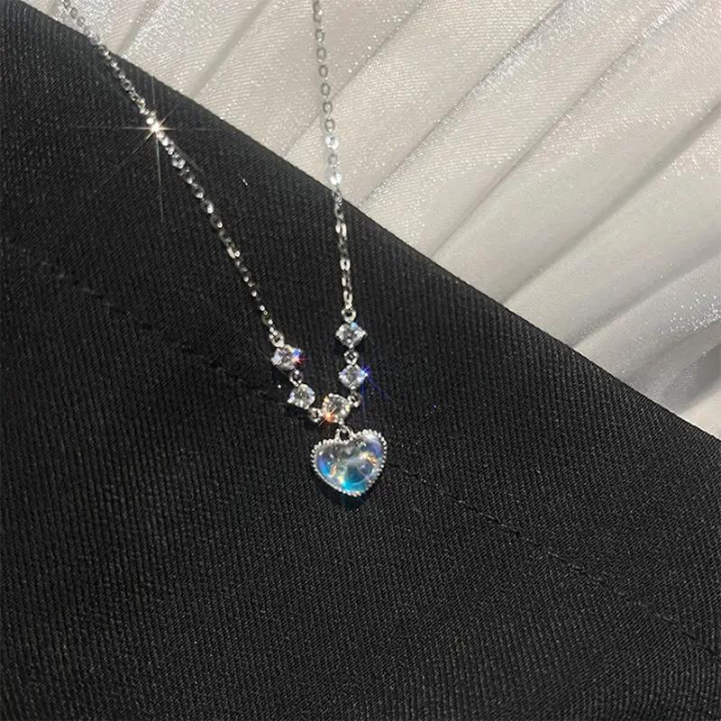 Módní 925 Sterling Silver Kulatý Zirkon Náhrdelník Minimalistický Styl Přívěsek Choker Přívěsek Párty Dárek Pro Ženy Jemné Šperky