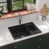 VidaXL Kitchen Sink and Two Basins Overflow Hole Inset Sink Kitchen Decoration Extra-deep Basin Home 147085