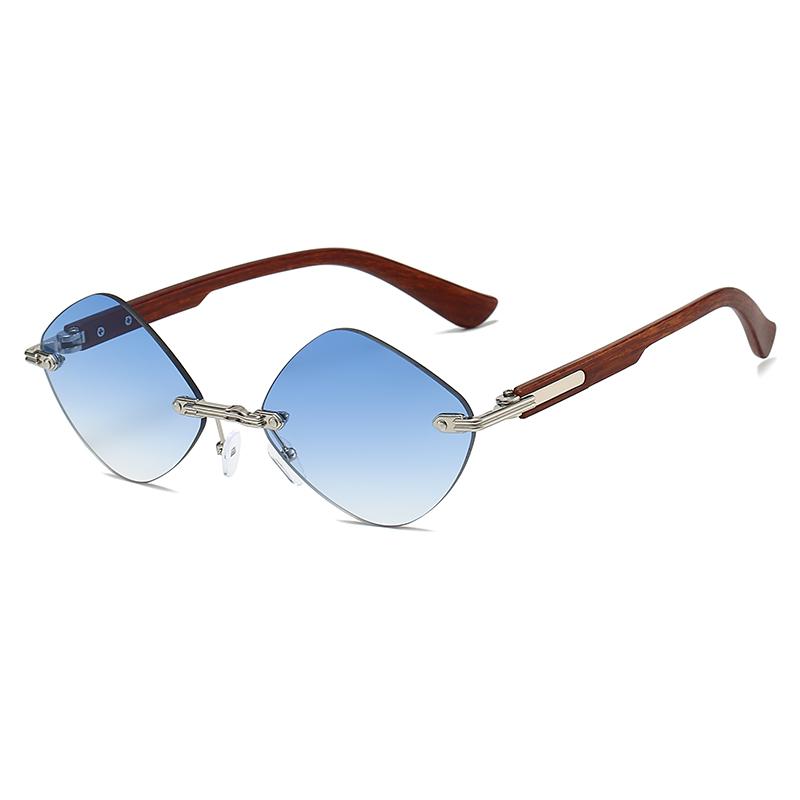 Fashion Rimless Sunglasses Women Luxury Vintage Brand Sun Glasses Retro Trend Diamond Lady Shades Eyewear Sunglasses for Men